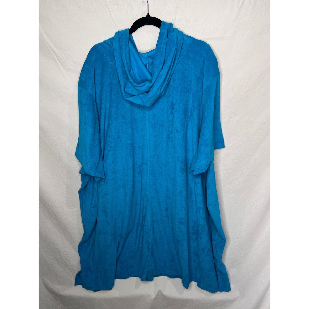 NWT Swimsuits For All Womens Blue Terry Cover Up Hoodie Zip Swim Cover Sz 38/40 - Picture 9 of 12